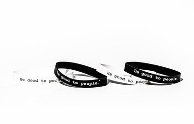 Be Good to People® Classic Printed Rubber Bands Black and White