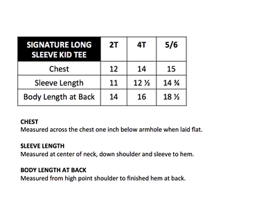 Signature Long Sleeve Kid Tee
