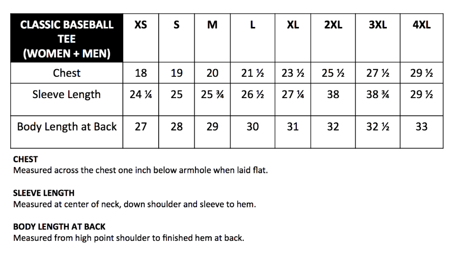 Classic Baseball Tee (Women+Men)