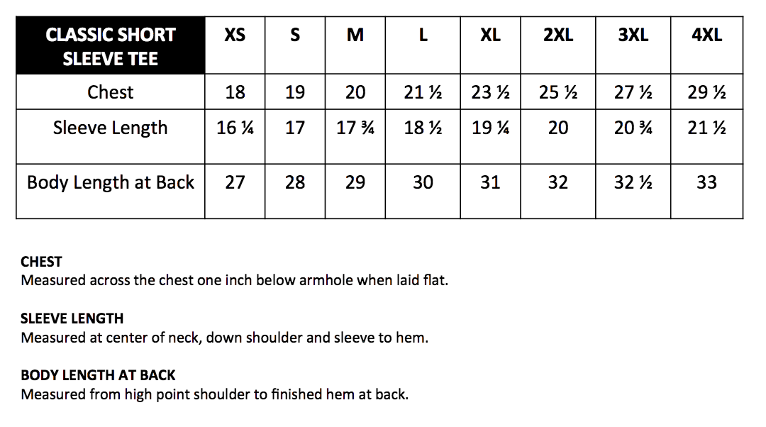 Classic Short Sleeve Tee  (Women+Men)