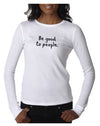 Signature Embroidered Thermal in White Unisex Sizing Shown on a Woman