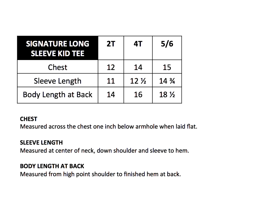Signature Long Sleeve Kid Tee